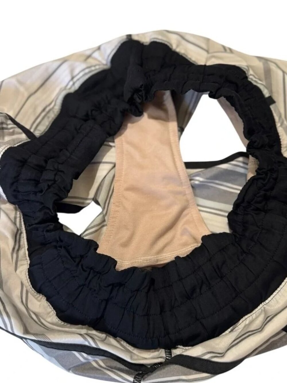 Lululemon Tracker Short *2-way Stretch Mini Groovy Stripe Dune Horizontal Black - Picture 5 of 9